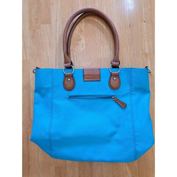 Apt 9 Turquoise Janet Tote Bag 13" X 12.25" Roomy Double Handles - Picture 6 of 12